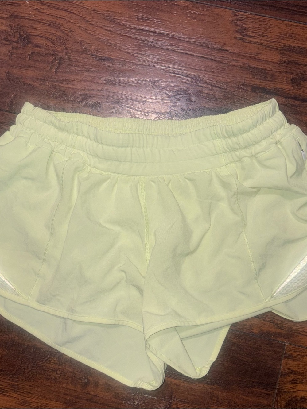 lululemon athletica Pale Yellow Athletic Shorts with Elastic Waistband